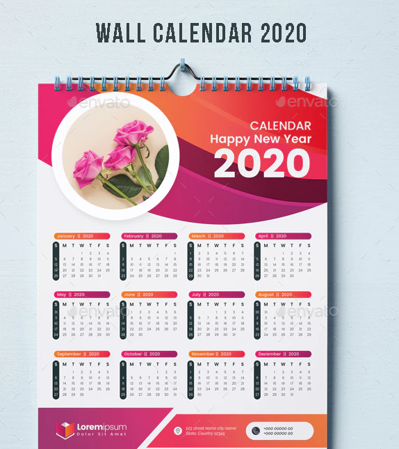 One Page Calendar 2020