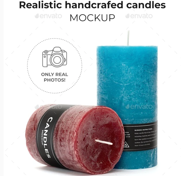 Realistic Handcrafted Candles Mockup