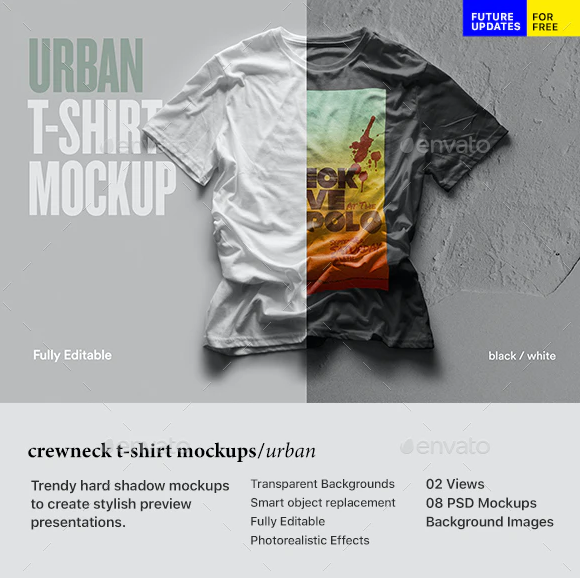 17+ Trendy Free Urban T-Shirt Mockup PSD Template 4