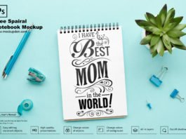 Free Spiral Notebook Mockup PSD Template