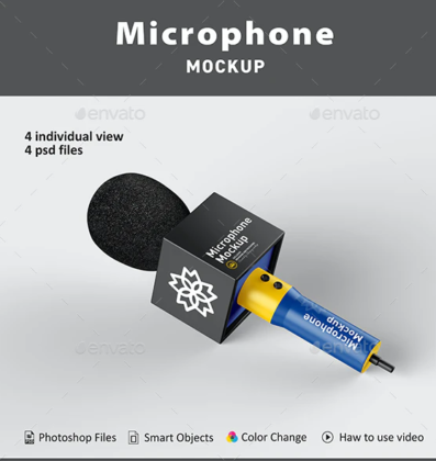 Download 17+ Best Free Microphone mockup PSD Templates - Mockup Den