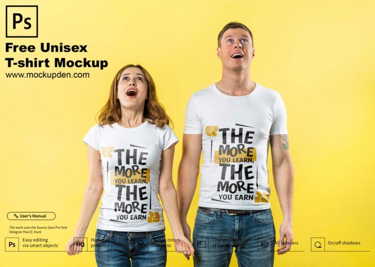 16+ Creative Free Unisex Shirt Mockup PSD Template