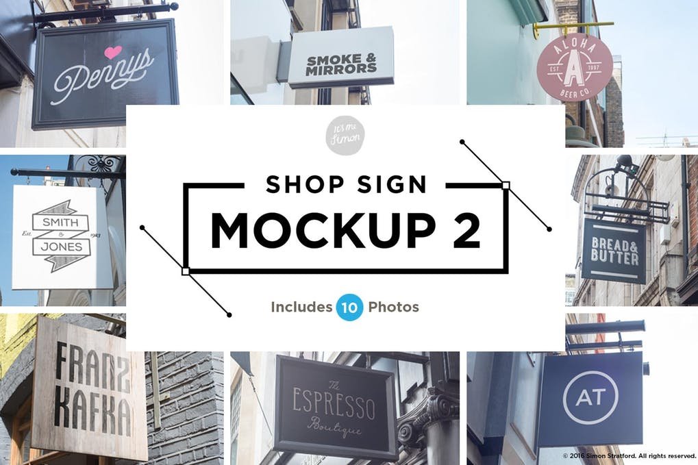 10 Shop Sign PSD Design Set