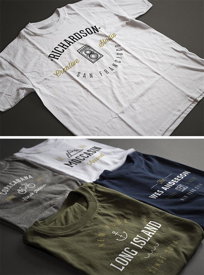 2 Photorealistic T-Shirt PSD Mock-ups template