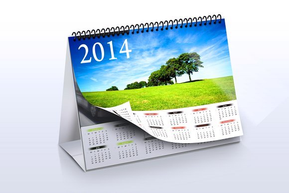 2014 Desk Calendar Mockup