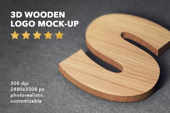 3D Wooden Logo Design Illustration