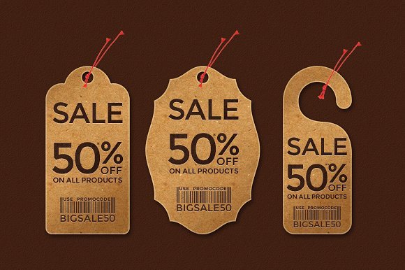 50% Off Sale Tag Mockup