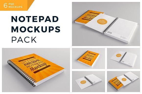 6 PSD Notepad Template Design Pack
