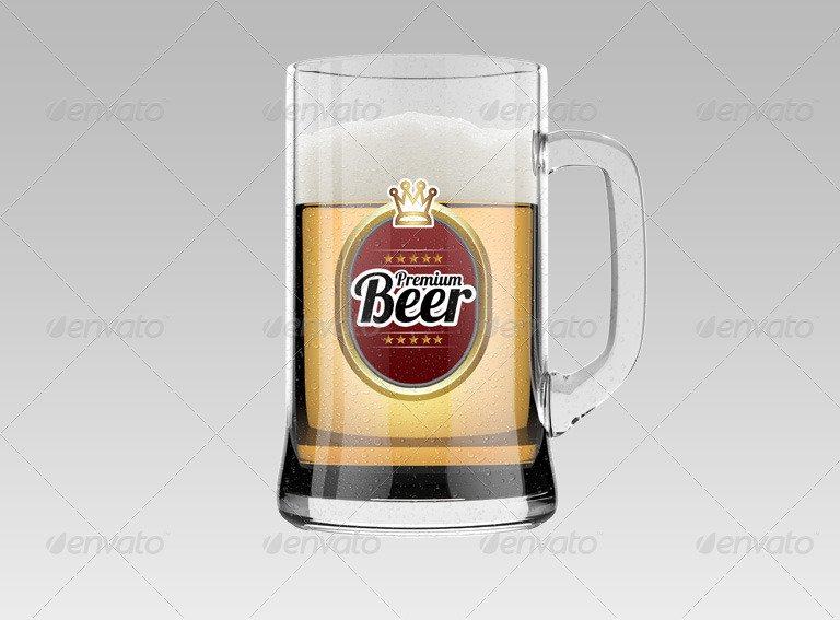 7 Beer Glasses Logo Mock-Up