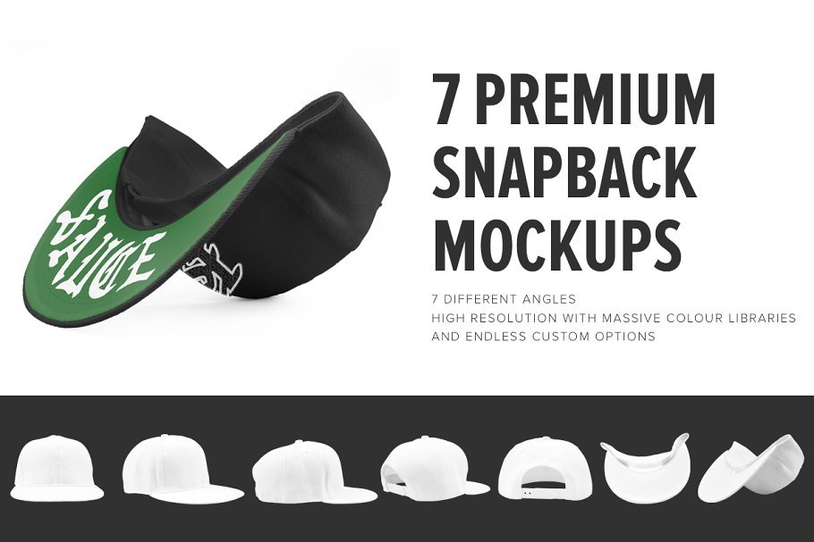 7 Premium Design Snapback Hat Illustration With Customizable Feature