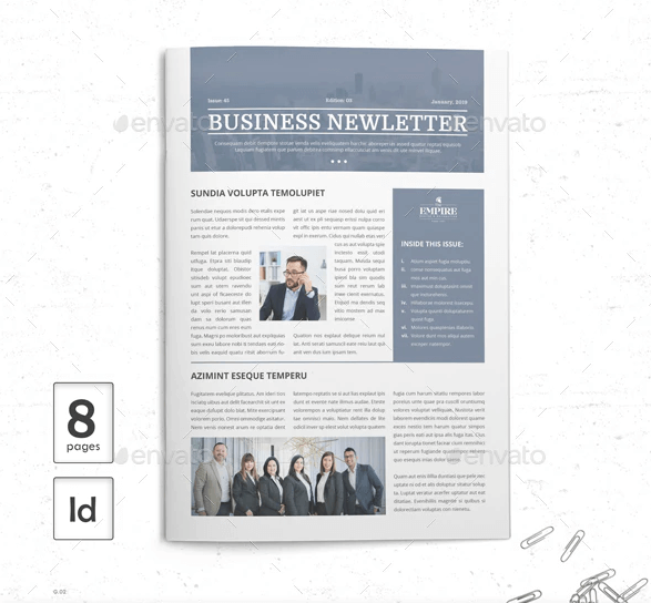 8 Page Newsletter PSD File