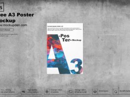 Free A3 Poster Mockup PSD Template
