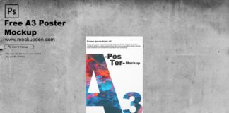 Free A3 Poster Mockup PSD Template