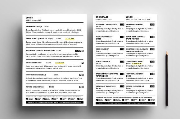 A4 Menu Card Mockup