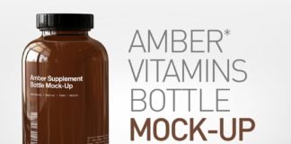 Amber Supplement Bottle Mock-Up