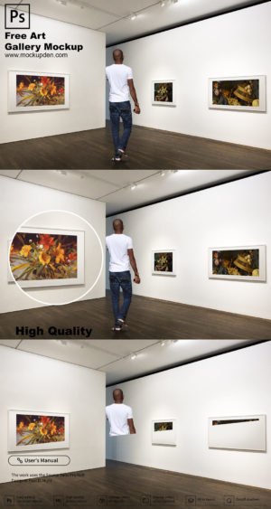 Download Free Art Gallery Mockup PSD Template - Mockup Den