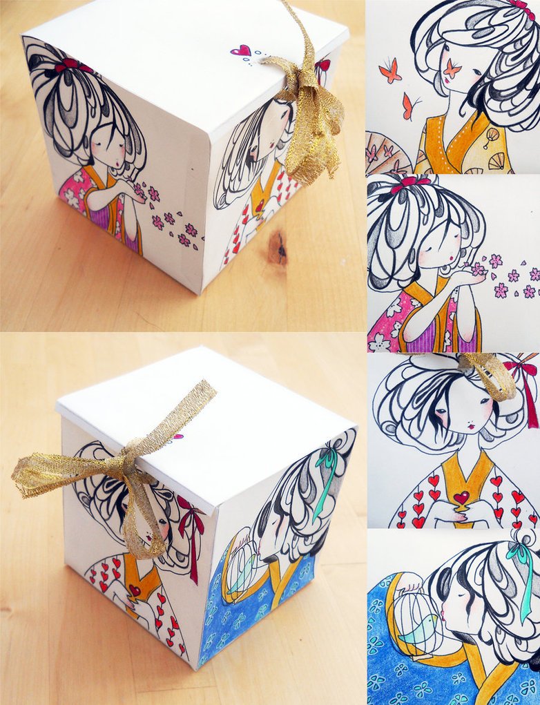 Artistic Print Square Box Design Template