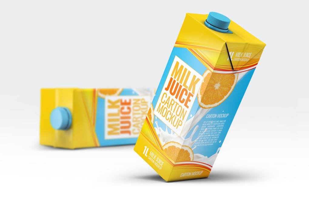 Attractive Juice Carton Design Mockup