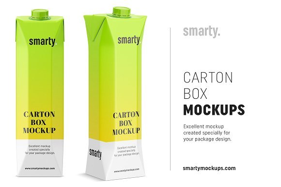 Attractive Juice Carton Mockup