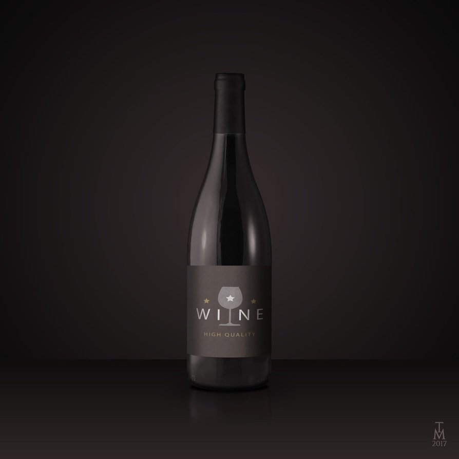 Attractive Wine Bottle Label Design PSD