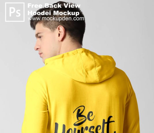 Free Back View Hoodie Mockup PSd Template