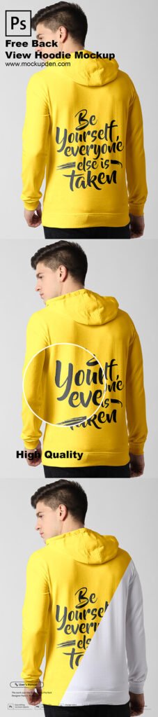 Download Free Back View Hoodie Mockup PSD Template - Mockup Den