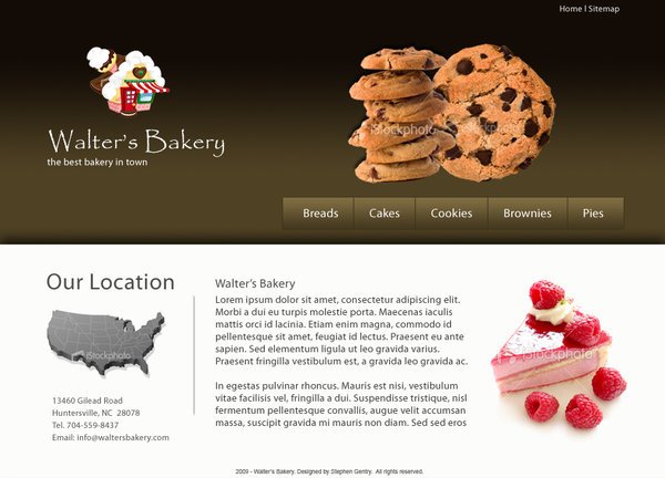 Bakery Website PSD Design template