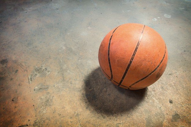 Basketball Placed On The Ground PSD Template.