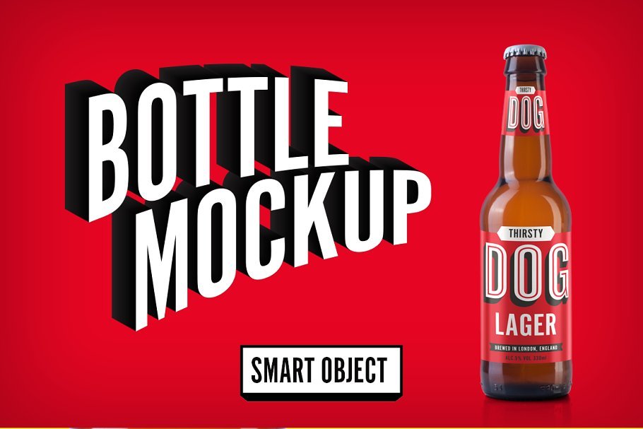 Beer Bottle For Branding PSD Mockup