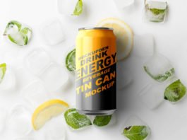Free Beverage Tin Can Mockup PSD Template