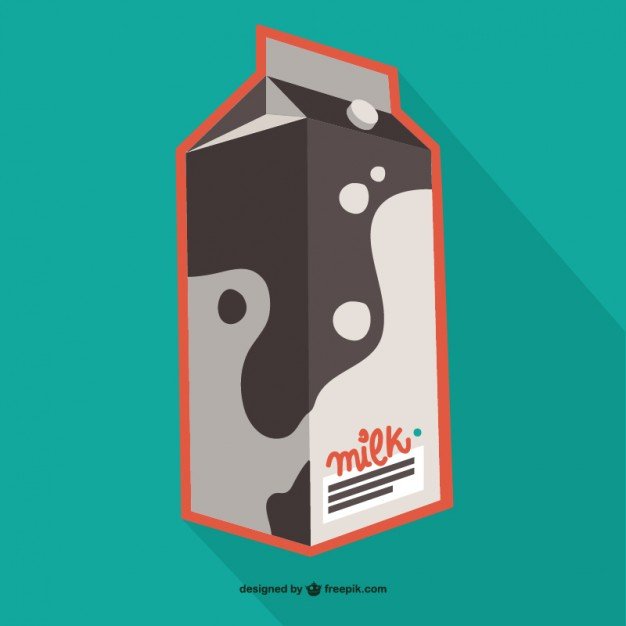 Bi-Color Milk carton Image In Vector File Format