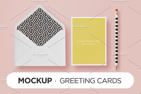 Bi-Color Printed Envelope And Card Template Design