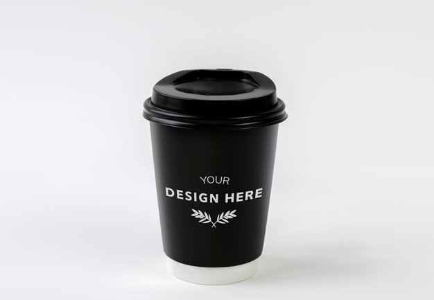Black Attractive Paper Coffee Cup Mockup