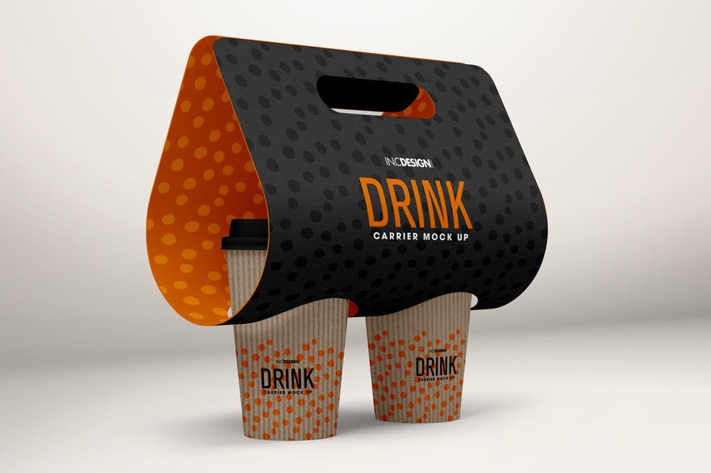 Black Coffee Drink Packaging Cup Mockup