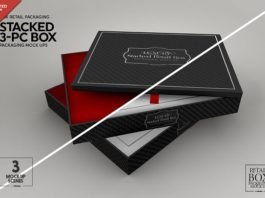  Black Color Chocolate box Mockup