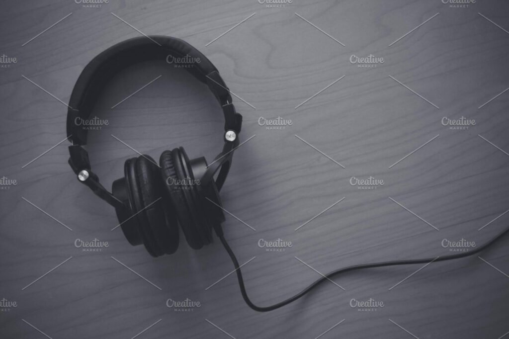 Black Colored Monitor Headphones.