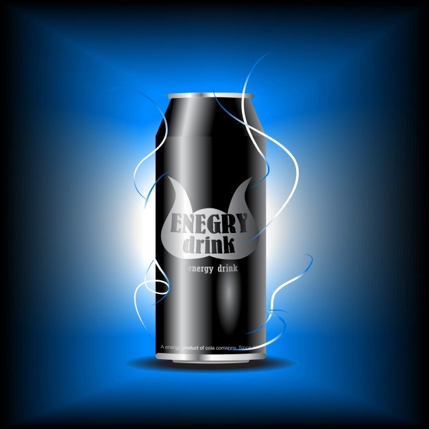 Black Energy Drink Vector Format Illustration