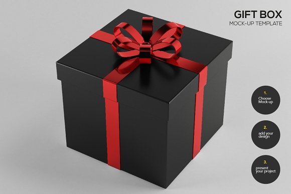Black Gift Box Vector: