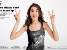 Free Black Tank Top Mockup PSD Template