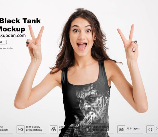 Free Black Tank Top Mockup PSD Template