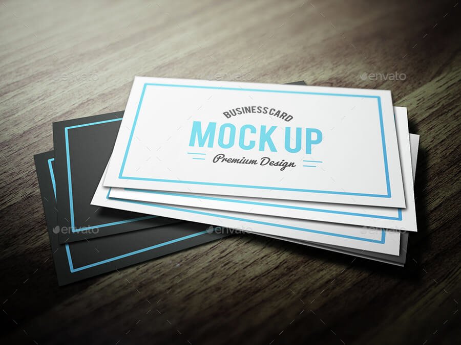 Black and White Business Card Mockup: