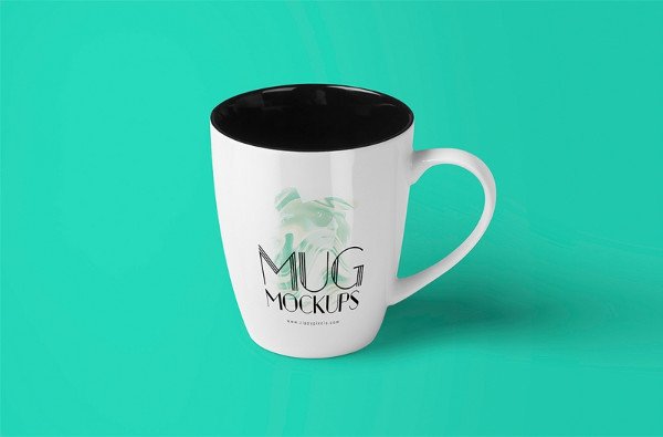 Black and White Color Coffee Mug PSD