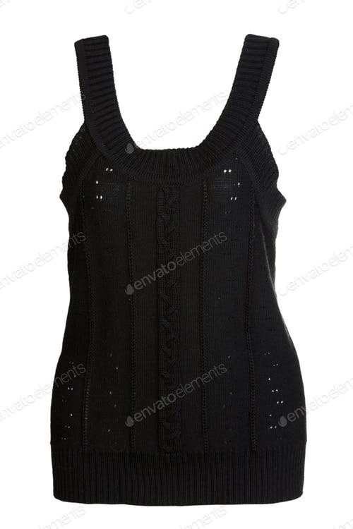 Black knitted Vest PSD Template. 