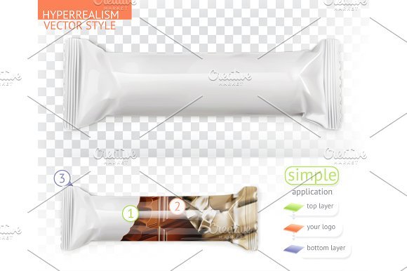 Blank Chocolate Packaging Bar Design template for customization