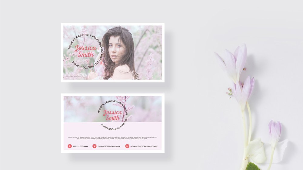  Blossom Designed business Card Mockup: