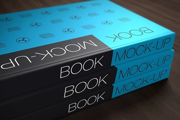 Blue And Black Color Book Mockup