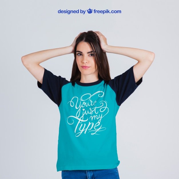 Blue and Black Color t-shirt PSD Template