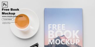 Free Top View Book Mockup PSD Template