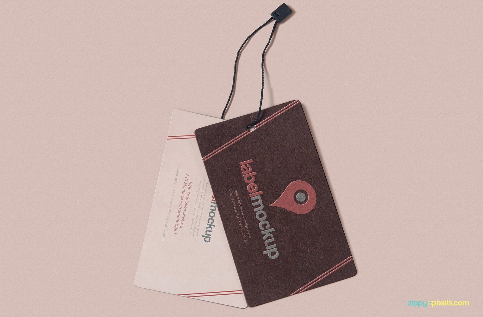 Brown And Cream Color Hang Tag Mockup