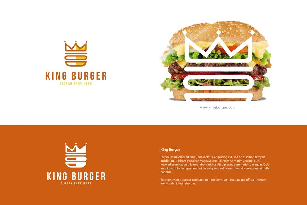 Burger Logo Design PSD Mockup